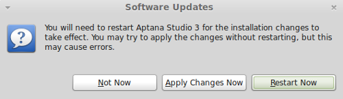 Aptana Studio: Restart Required