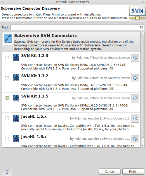 Apatana Studio: Selecting SVN coinnector