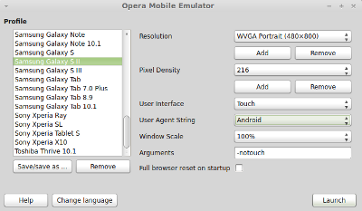 Available devices to simulate